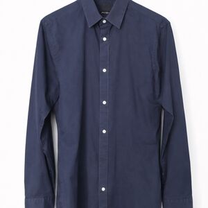 H&M Slim Fit Easy Iron Men's Navy Blue Botton Down  Shirt